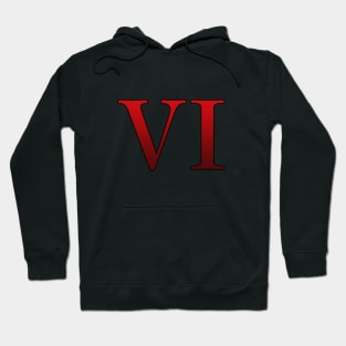 Red Roman Numeral 6 VI Hoodie